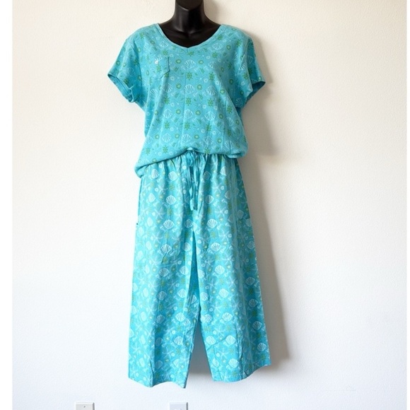 Fresh Produce 2 Pieces Set XL Blue Patterned Women's Set - Picture 4 of 11